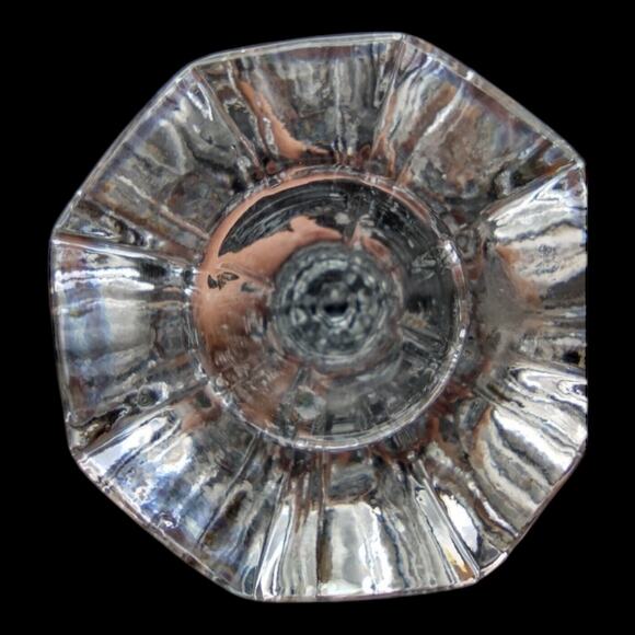 Vintage Hand Blown Lead Glass Taper Candle Holder Set Elegant 7.5" Pair Unmarked - Picture 6 of 12